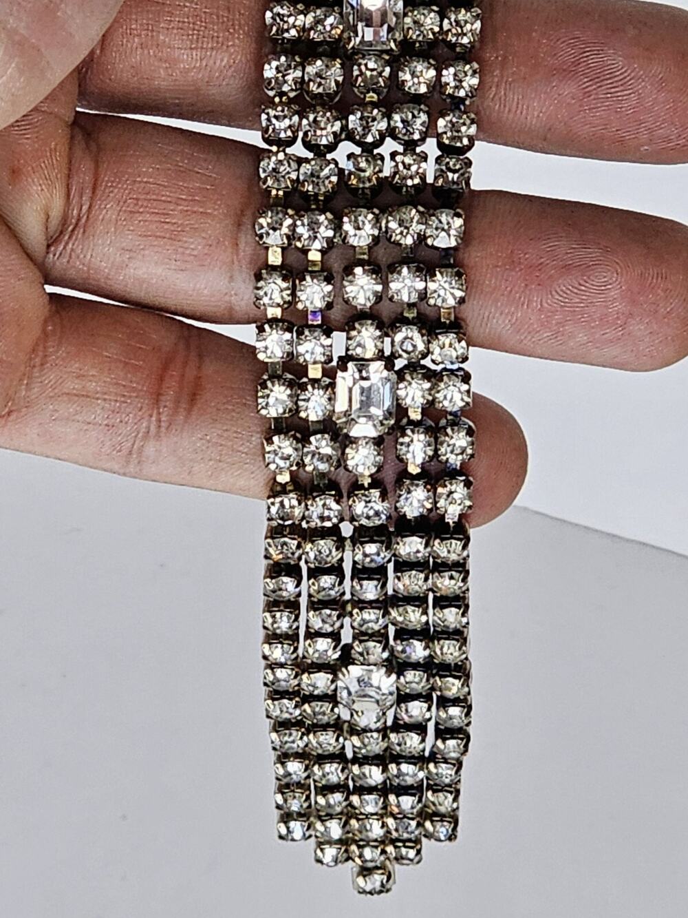 Signed La Rel Vintage Costume Rhinestone Bracelet - 7.5"